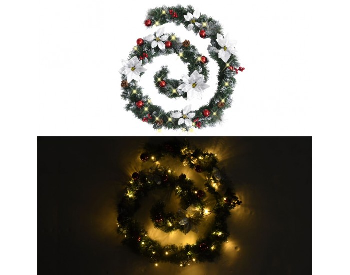 Sonata Коледен гирлянд с LED лампички, зелен, 2,7 м, PVC