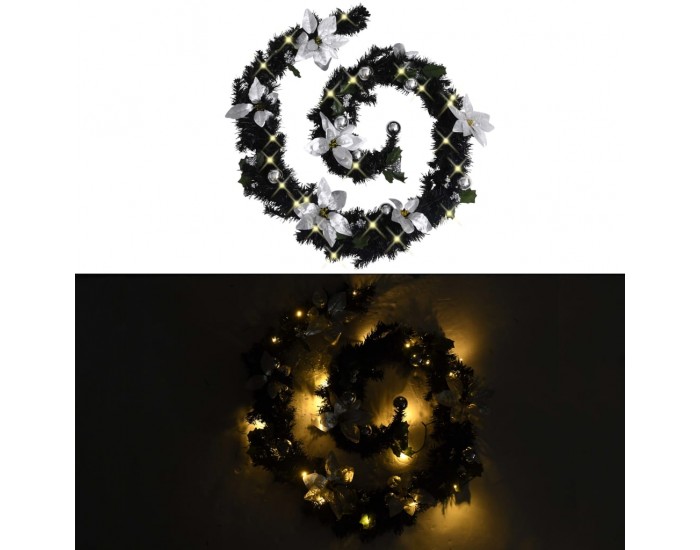 Sonata Коледен гирлянд с LED лампички, черен, 2,7 м, PVC