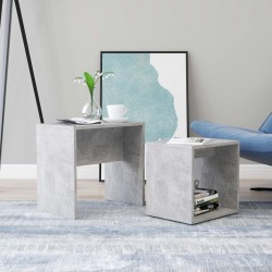 Sonata H Комплект маси за кафе бетонно сив 48x30x45 см инженерно дърво - Măsuțe de living