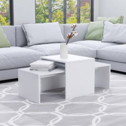 Sonata H Комплект маси за кафе, бял, 100x48x40 см, инженерно дърво - Măsuțe de living