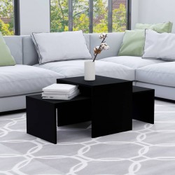 Sonata H Комплект маси за кафе, черен, 100x48x40 см, инженерно дърво - Măsuțe de living