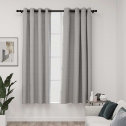 Sonata Затъмняващи завеси имитация лен с отвори 2 бр сиви 140x175 см - Draperii, perdele și galerii