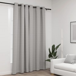Sonata Затъмняваща завеса с пръстени имитация лен сива 290x245 см - Draperii, perdele și galerii