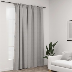 Sonata Затъмняваща завеса с куки, имитираща лен, сив, 290x245 см - Draperii, perdele și galerii