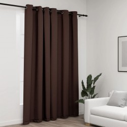 Sonata Затъмняваща завеса с пръстени имитация лен таупе 290x245 см - Draperii, perdele și galerii