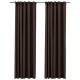 Sonata Затъмняващи завеси с куки имитация лен 2 бр таупе 140x245 см
