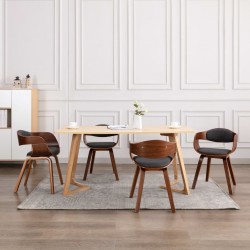 Sonata H Трапезни столове, 6 бр, огънато дърво и сив плат - Scaune de dining