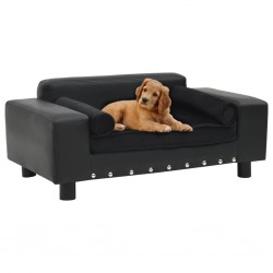 Sonata Кучешки диван, черен, 81x43x31 см, плюш и изкуствена кожа - Animale de companie