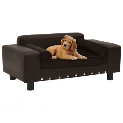 Sonata Кучешки диван, кафяв, 81x43x31 см, плюш и изкуствена кожа - Animale de companie