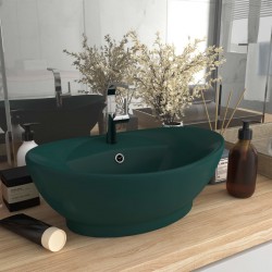 Sonata Мивка с преливник лукс овал тъмнозелен мат 58,5x39 см керамика - Lavoare și baterii