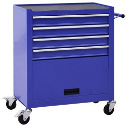 Sonata Количка за инструменти с 4 чекмеджета, стомана, синя - Unelte și accesorii de grădină