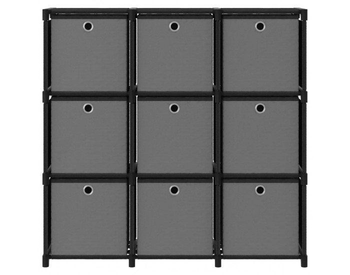 Sonata Рафт с 9 кубични отделения с кутии черен 103x30x107,5 см плат