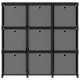 Sonata Рафт с 9 кубични отделения с кутии черен 103x30x107,5 см плат