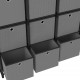 Sonata Рафт с 9 кубични отделения с кутии черен 103x30x107,5 см плат