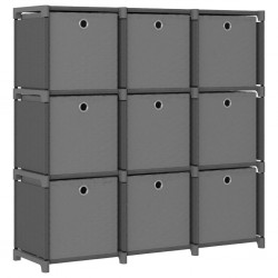 Sonata Рафт с 9 кубични отделения с кутии сив 103x30x107,5 см плат - Etajere