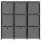 Sonata Рафт с 9 кубични отделения с кутии сив 103x30x107,5 см плат