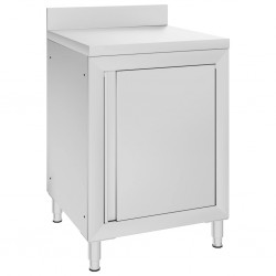 Sonata Търговска работна маса с шкаф 60x60x96 см неръждаема стомана - Mobilier metalic