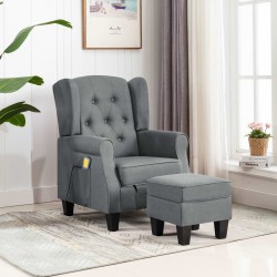 Sonata Масажен стол с табуретка, светлосив, текстил - Mobilier cu mecanism de relaxare