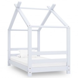 Sonata Рамка за детско легло, бяла, борово дърво масив, 70x140 см - Paturi pentru copii