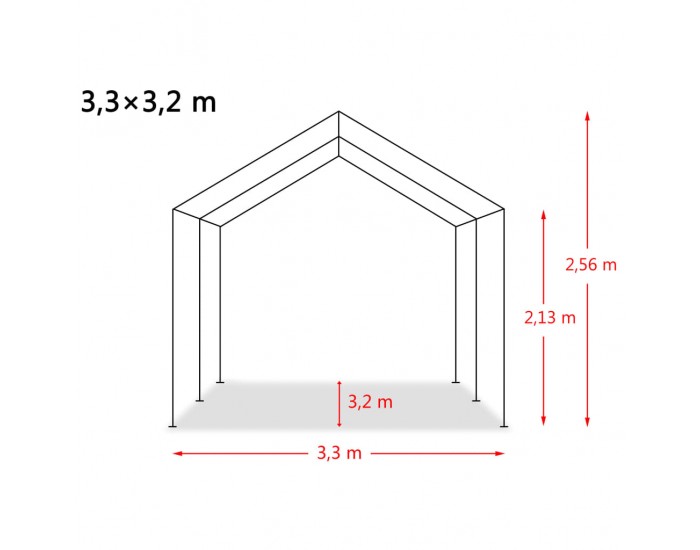 Sonata Мобилен навес за животни PVC 550 г/м² 3,3x3,2 м тъмнозелен