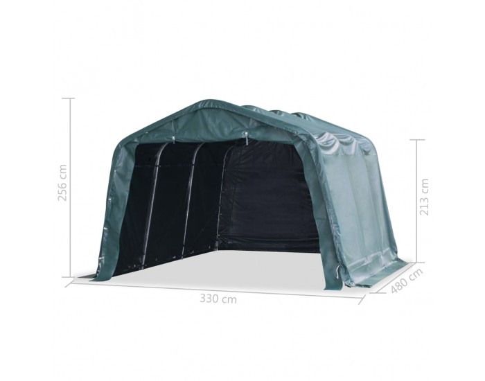 Sonata Мобилен навес за животни PVC 550 г/м² 3,3x4,8 м тъмнозелен