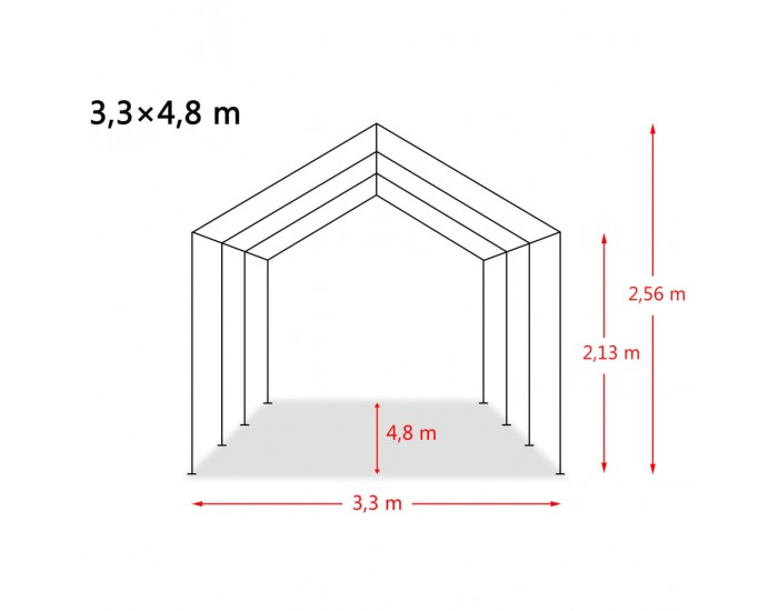 Sonata Мобилен навес за животни PVC 550 г/м² 3,3x4,8 м тъмнозелен