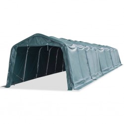 Sonata Мобилен навес за животни PVC 550 г/м² 3,3x16 м тъмнозелен - Animale de companie