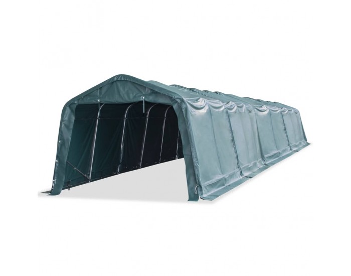 Sonata Мобилен навес за животни PVC 550 г/м² 3,3x16 м тъмнозелен