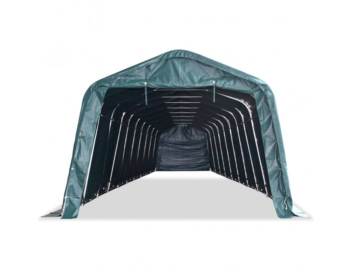 Sonata Мобилен навес за животни PVC 550 г/м² 3,3x16 м тъмнозелен