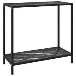 Sonata H Конзолна маса, черна, 80x35x75 cм, закалено стъкло - Măsuțe de living