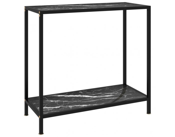 Sonata H Конзолна маса, черна, 80x35x75 cм, закалено стъкло