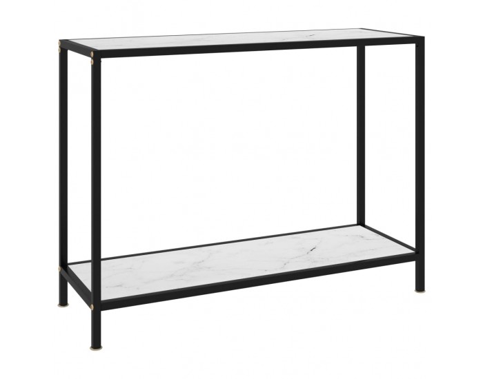 Sonata H Конзолна маса, бяла, 100x35x75 cм, закалено стъкло