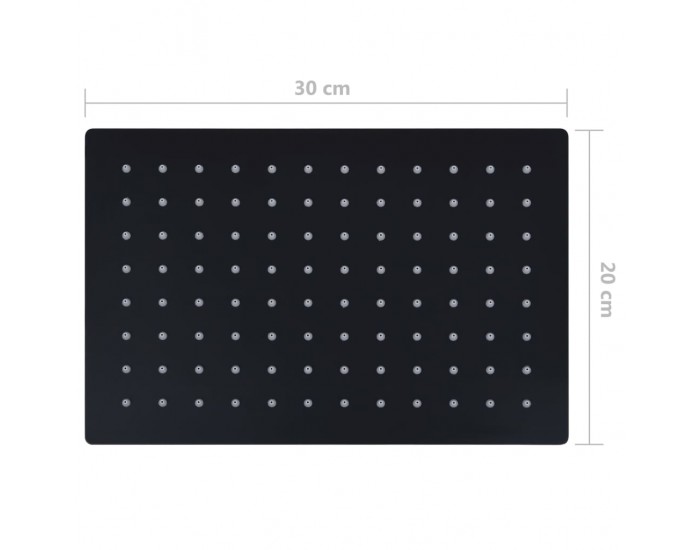 Sonata Rainshower душ пита, инокс, 30x20 cм, правоъгълна, черна