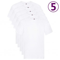 Fruit of the Loom Оригинални тениски, 5 бр, бели, 5XL, памук - Afaceri și industrie