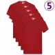 Fruit of the Loom Оригинални тениски, 5 бр, червени, XXL, памук