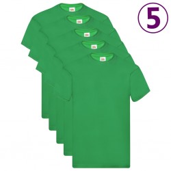 Fruit of the Loom Оригинални тениски, 5 бр, зелени, S, памук - Afaceri și industrie