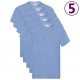 Fruit of the Loom Оригинални тениски, 5 бр, светлосини, М, памук