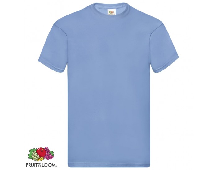 Fruit of the Loom Оригинални тениски, 5 бр, светлосини, М, памук
