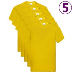 Fruit of the Loom Оригинални тениски, 5 бр, жълти, XXL, памук - Afaceri și industrie