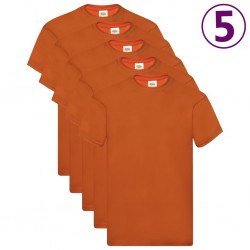Fruit of the Loom Оригинални тениски, 5 бр, оранжеви, S, памук - Afaceri și industrie