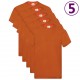 Fruit of the Loom Оригинални тениски, 5 бр, оранжеви, S, памук