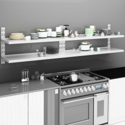 Sonata Стенни рафтове на 2 нива, 2 бр, неръждаема стомана, 240x30 см - Etajere