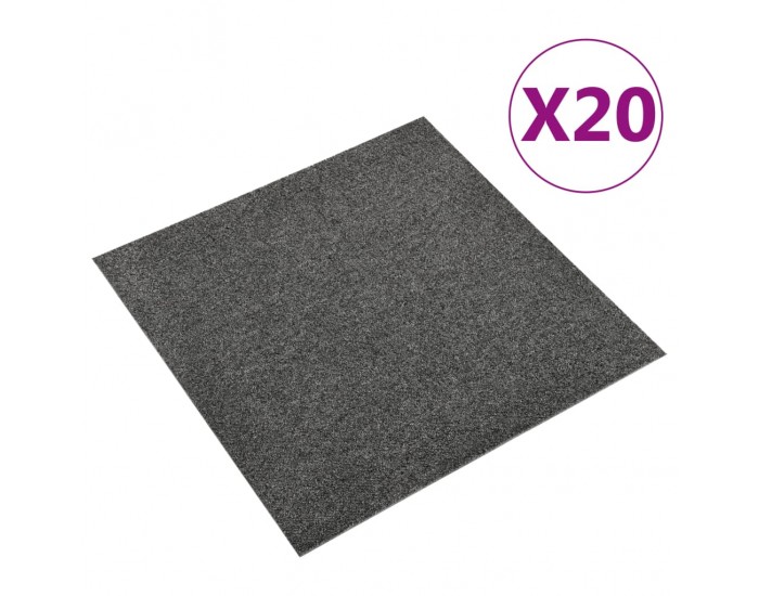 Sonata Килимни плочки за под, 20 бр, 5 м², 50x50 см, антрацит