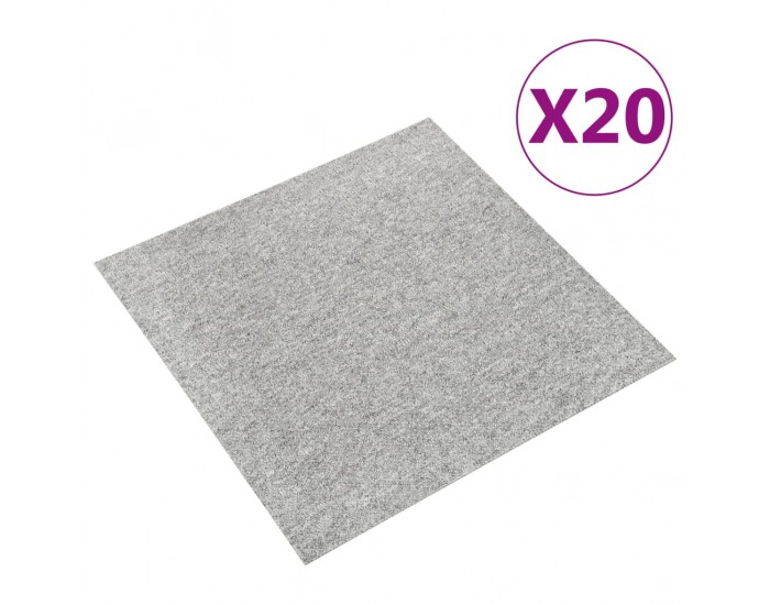 Sonata Килимни плочки за под, 20 бр, 5 м², 50x50 см, светлосиви