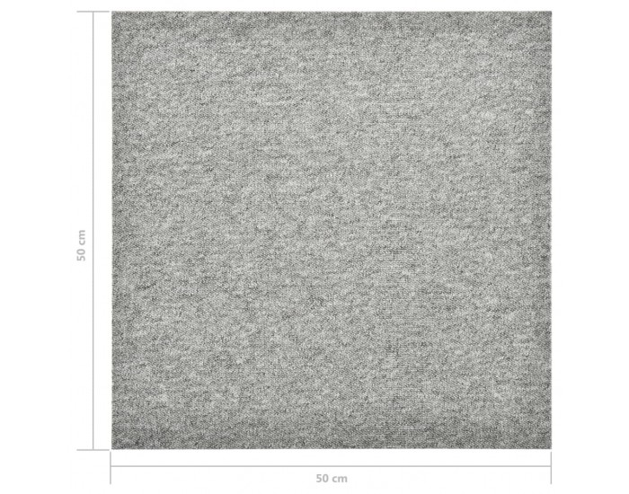 Sonata Килимни плочки за под, 20 бр, 5 м², 50x50 см, светлосиви
