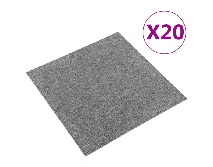 Sonata Килимни плочки за под, 20 бр, 5 м², 50x50 см, сиви