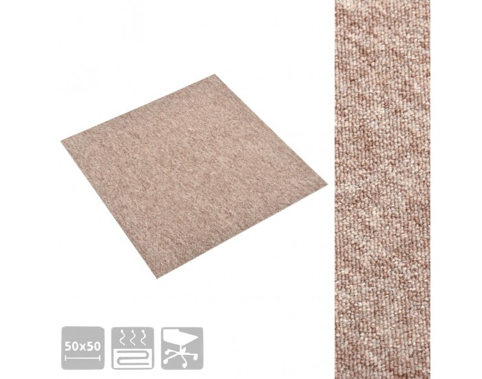 Sonata Килимни плочки за под, 20 бр, 5 м², 50x50 см, бежови