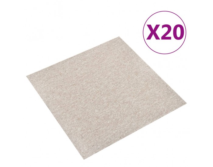 Sonata Килимни плочки за под, 20 бр, 5 м², 50x50 см, светлобежови
