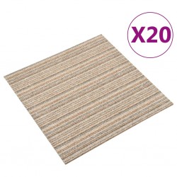 Sonata Килимни плочки за под, 20 бр, 5 м², 50x50 см, бежови ивици - Covoare și pardoseli