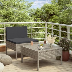Sonata Градински комплект с възглавници, 2 части, полиратан, сив - Seturi pentru exterior